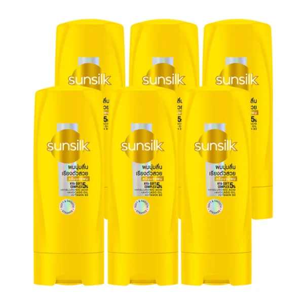 ซันซิล ครีมนวดผม สูตรซอฟท์ แอนด์ สมูท สีเหลือง 60 มล. x 6