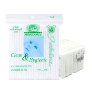 personal-care-0188 รถพยาบาล สําลีก้านมินิ 100 ชิ้น x 6