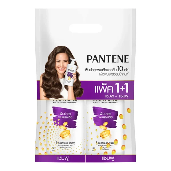 personal-care-0227 แพนทีน แชมพู โททัล แดมเมจ แคร์ สูตรฟื้นบํารุงผมแห้งเสีย 380 มล. x 1+1