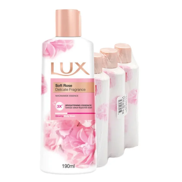 personal-care-0241 ลักส์ ครีมอาบน้ํา สูตรซอฟท์โรส ฟลอรัล ฟิวชั่น 190 มล. x 3