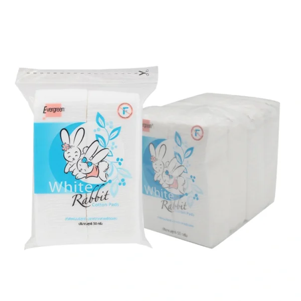personal-care-0258 เอเวอร์กรีน สําลีแผ่น กระต่ายขาว 50 ก. x 4