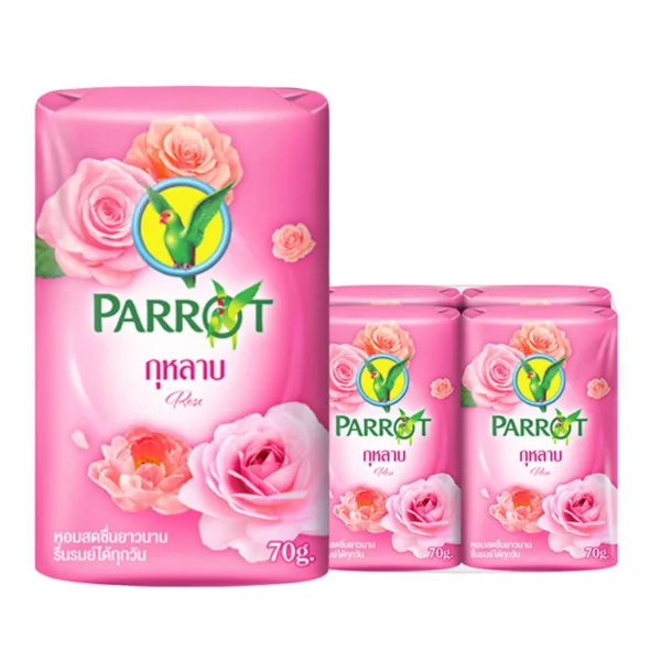 personal-care-0268 พฤกษานกแก้ว สบู่กุหลาบ 55 ก. x 6