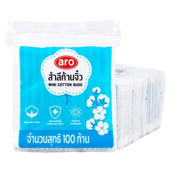 เอโร่ สําลีก้านมินิ 100 ชิ้น x 6