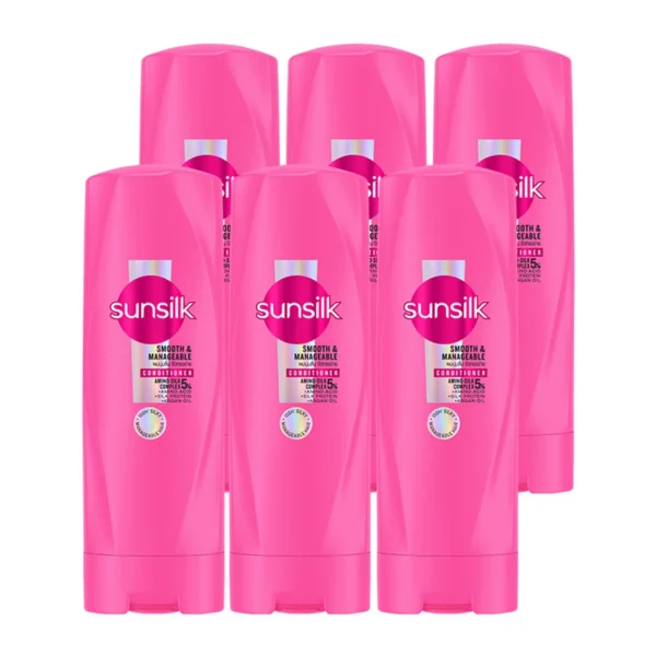 personal-care-0314 ซันซิล ครีมนวดผม สมูท แอนด์ เมเนจเจเบิ้ล สูตรผมมีน้ําหนักจัดทรงง่าย 110 มล. x 6