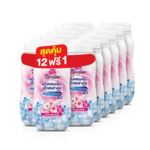 personal-care-0331 ทเวลฟ์ พลัส แป้งเย็น สูตรเอ็กซ์ตร้าคูล สีชมพู 50 ก. x 12