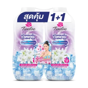 personal-care-0356 ทเวลฟ์ พลัส แป้งเย็น เอ็กซ์ตร้าคูลลิ่ง สีม่วง 270 ก. x 2