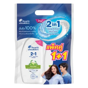 personal-care-0363 เฮดแอนด์โชว์เดอร์ แชมพู+ครีมนวดผม 2อิน1 แอปเปิ้ลเฟรช 370 มล. x 1+1