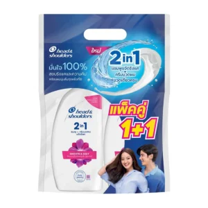 เฮดแอนด์โชว์เดอร์ 2อิน1 แชมพูผสมครีมนวด แอนตี้ แดนดรัฟ สมูทแอนด์ซิลกี้ 370 มล. x 1+1