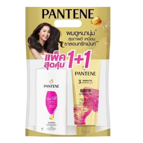 personal-care-0397 แพนทีน แฮร์ ฟอล คอนโทรล ชุดแชมพูพร้อมครีมนวดผม 380+270 มล. x 1+1