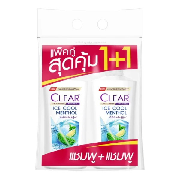 personal-care-0412 เคลียร์ แชมพู ไอซ์คูลเมนทอล 520 มล. x 1+1