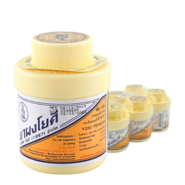 personal-care-0437 โยคี ยาผงลดผดผื่น คัน และกลิ่นอับชื้น 60 ก. x 6