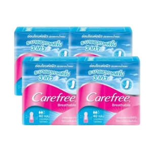 personal-care-0549 แคร์ฟรี แผ่นอนามัย บรีทเอเบิ้ล ไม่มีน้ําหอม 40 ชิ้น x 4