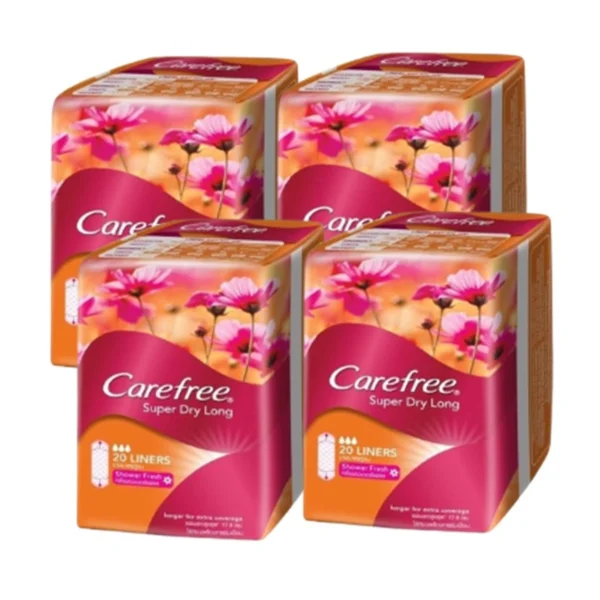 personal-care-0605 แคร์ฟรี แผ่นอนามัย ซุปเปอร์ดราย มีน้ําหอม แผ่นยาว 20 ชิ้น x 4