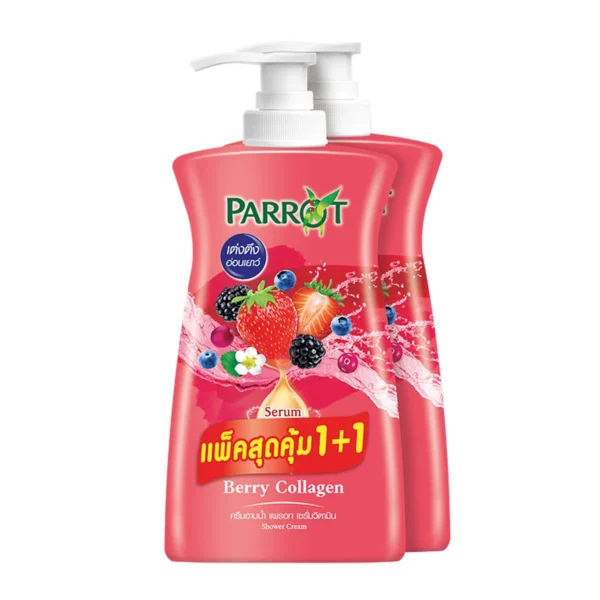 personal-care-0645 แพรอท ครีมอาบน้ํา กลิ่นเบอร์รี่ คอลลาเจน 850 มล. x 2