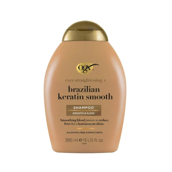 personal-care-0676 โอจีเอ็กซ์ แชมพู เอเวอร์ สเตรทเทนนิ่ง บราซิลเลี่ยน เคราติน เทอราพี 385 มล.