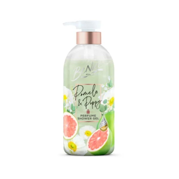personal-care-0690 บีไนซ์ เพอร์ฟูม ชาวเวอร์ เจล โพเมโล แอนด์ ป๊อบปี้ 450 มล. สีเขียว