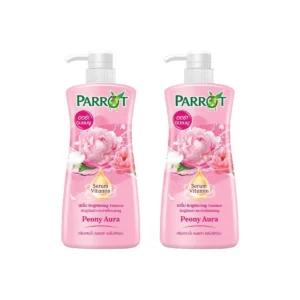 personal-care-0691 แพรอท ครีมอาบน้ํา เซรั่ม วิตามิน พีโอนี ออร่า สีชมพู 450 มล. x 2