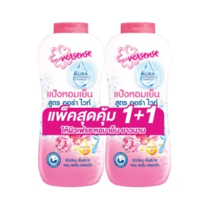 เอเวอร์เซ้นส์ แป้งหอม สูตรออร่า ไวท์ 280 กรัม สีชมพู แพ็คคู่