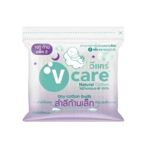 [แพ็คคู่]V CARE วีแคร์ สําลีก้านจิ๋ว หัวเล็กพิเศษ ซอง 100 ก้าน