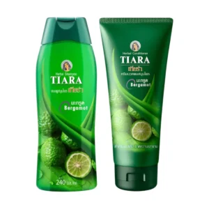 personal-care-0937 Tiara แชมพูสมุนไพรเทียร่า มะกรูด 240 มล.+ครีมนวดผมสมุนไพรเทียร่า มะกรูด 160 มล.