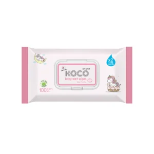 personal-care-0997 ทิชชู่เปียก KOCO baby wet wipes Baby Powder ขนาด 100 แผ่น