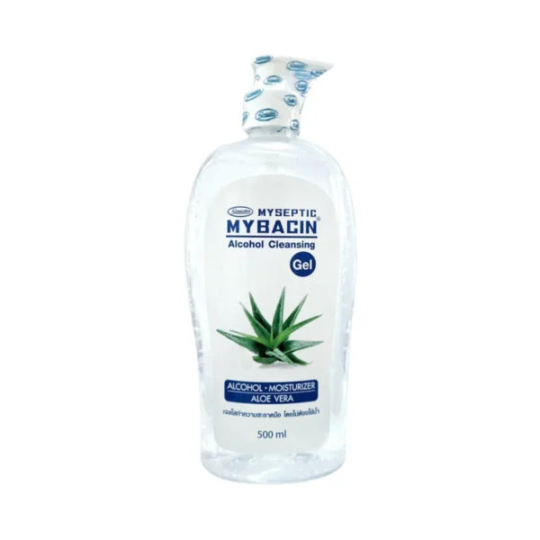 personal-care-0998 Myseptic Mybacin เจลแอลกอฮอล์75% Food Grade สูตรกรีนที ลดการสะสมของแบคทีเรีย ช่วยถนอมมือให้ชุ่มชื้น ขนาด 500มล.