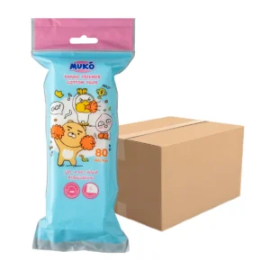 personal-care-1009 มูโกะ สําลี ยกลัง รีดขอบ 80 แผ่น 4 แพ็ก x 12