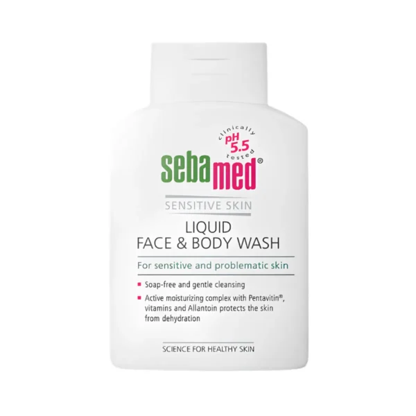 SEBAMED LIQUID FACE & BODY WASH (200ML) ผลิตภัณฑ์ทําความสะอาดผิว ซีบาเมด ลิควิด เฟส แอนด์ บอดี้ วอช (200มล)