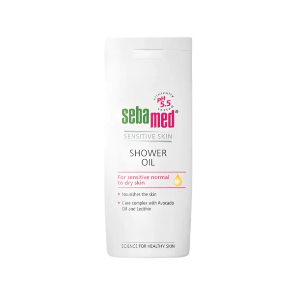 SEBAMED SHOWER OIL (200ML) ออยล์ทําความสะอาดผิว สําหรับผิวธรรมดา ผิวแห้ง ผิวบอบบางแพ้ง่าย ซีบาเมด ชาวเวอร์ ออยล์ (200มล)