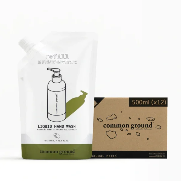 คอมมอนกราวด์ เจลล้างมือ สูตรธรรมชาติ กลิ่นโบทานิคอล 500 มล. x 12 ถุงเติม (ยกลัง)