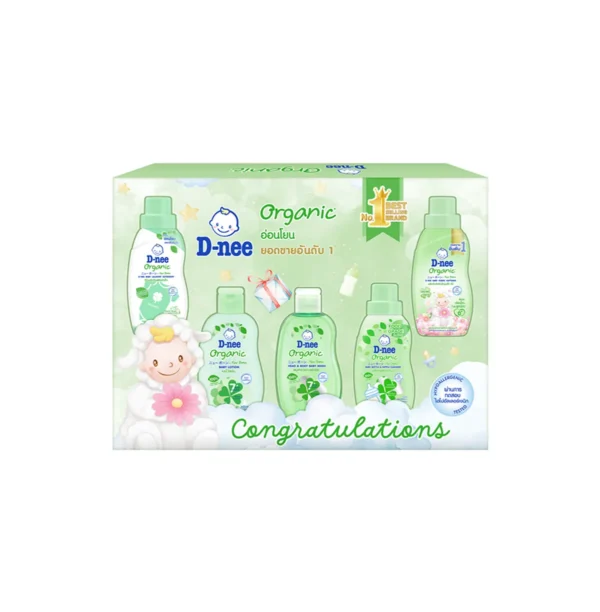 D-nee ดีนี่ชุดของขวัญเด็กแรกเกิด ออร์แกนิค กล่องใหญ่ 6 ชิ้น