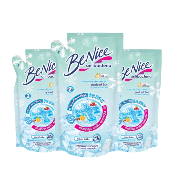 [แพ็ค3] BeNice บีไนซ์ ไอซ์ซี่ ล็อค ชาวเวอร์ ครีม ถุงเติม 400 มล. x3, ช่วยทําให้รู้สึกเย็นทันทีที่อาบ