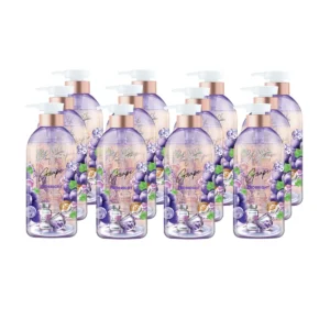 [ยกลัง] BeNice บีไนซ์ เกรป เอ็กโซ ไบรท์ ชาวเวอร์ เจล 450มล. x12 , สีม่วง
