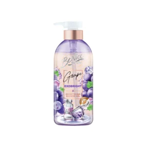 personal-care-1106 BeNice บีไนซ์ เกรป เอ็กโซ ไบรท์ ชาวเวอร์ เจล 450มล., สีม่วง