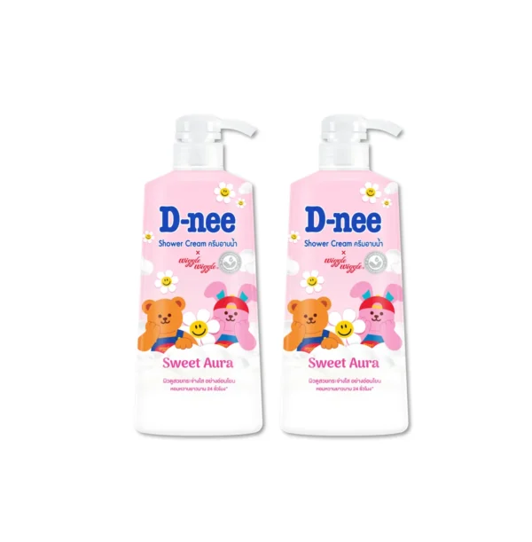 [แพ็ค2] D-nee ดีนี่ ครีมอาบน้ํา สวีท ออร่า 450มล. x2,สีชมพู, หอมหวาน นาน24ชม.