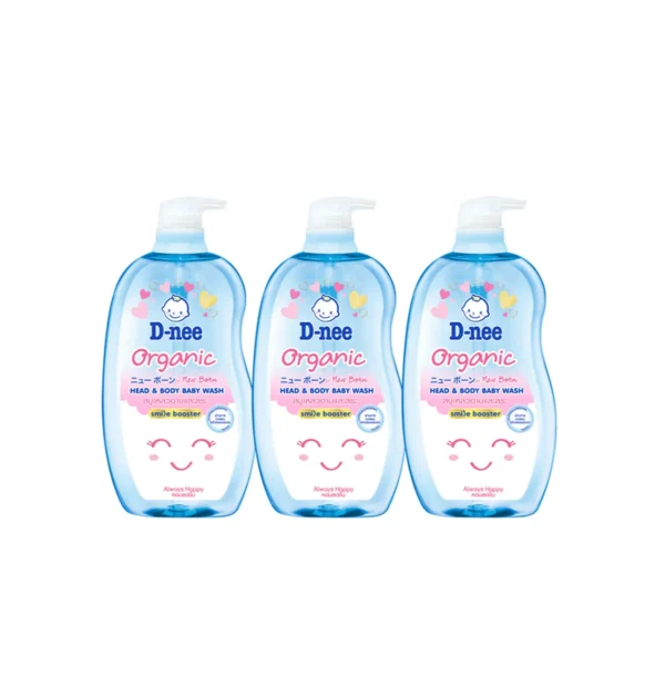 [แพ็ค3] D-nee ดีนี่ ออร์แกนิค สบู่เหลวอาบและสระ แฮปปี้ เบบี้ 750มล. x3, สีฟ้า