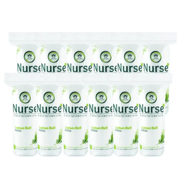 Nurse Cotton Roll สําลีม้วน ตรานางพยาบาล ปราศจากสารเรืองแสง - 25 กรัม (แพค 12 ห่อ) GDN0903DQA