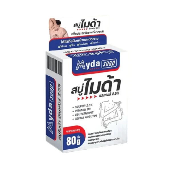 Myda Soap - สบู่ไมด้า สูตรซัลเฟอร์ 2.5% - ขนาด 80 g (1 ก้อน) GOM0001JBA