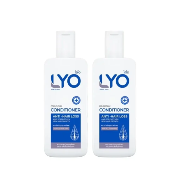 LYO ไลโอ หนุ่มกรรชัย แก้ผมบาง ผมหงอก ผมดกดํา ลดความมันผม ขจัดรังแค ลดการคันหนังศีรษะ ผมแตกปลาย Lyo ครีมนวด 2 ขวด