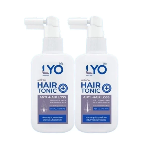 LYO ไลโอ โทนิค 100ml 2 ขวด หนุ่มกรรชัย แก้ผมบาง ผมหงอก ผมดกดํา ลดความมันผม ขจัดรังแค ลดการคันหนังศีรษะ ผมแตกปลาย