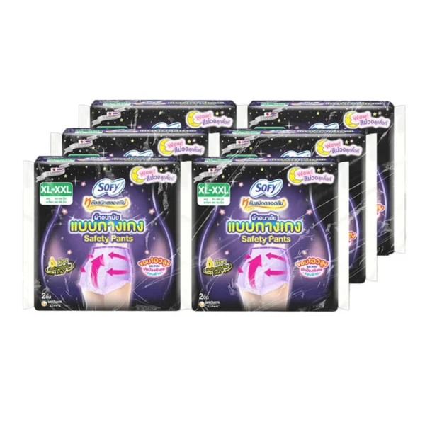 โซฟี ผ้าอนามัยแบบกางเกง ขนาด XL-XXL 2 ชิ้น x 6
