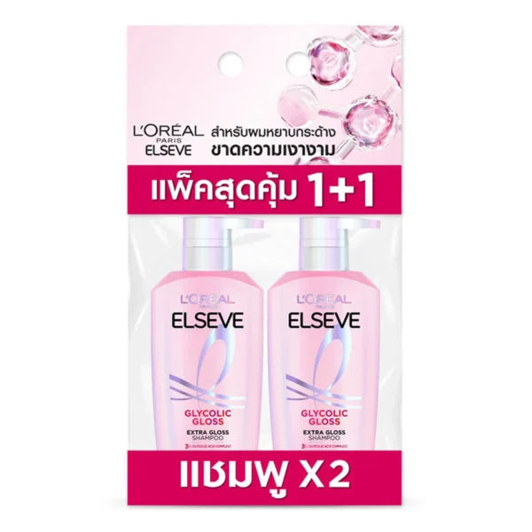 personal-care-1186 ลอรีอัล เอลแซฟ แชมพู ไกลโคลิค กลอส 400 มล. x 1+1