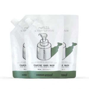 personal-care-1237 คอมมอน กราวด์ โฟมล้างมือ สูตรธรรมชาติ กลิ่นฮีลลิ่งทีทรีและสารสกัดอะโวคาโด 500 มล. x3 ถุงเติม