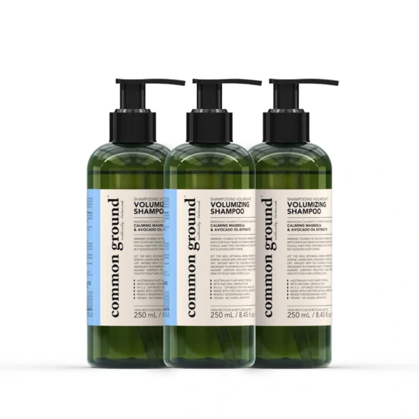 คอมมอน กราวด์ แชมพู สูตร Volumizing ฟื้นฟูและปรับสมดุล กลิ่นโบทานิคอล 250 มล. x3 ขวด