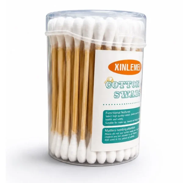 personal-care-1279 เซต 5 กล่อง (400ก้าน) สําลีก้านไม้ฝ้ายแท้ 100% คอตตอนบัต Cotton Bud สําลีอนามัย 2 หัว