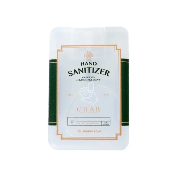 personal-care-1327 CHAR Hand Sanitizer (สเปรย์แอลกอฮอล์ กลิ่นดอกไม้) Alcohol 75% (20 ml.) กลิ่นชาเขียว
