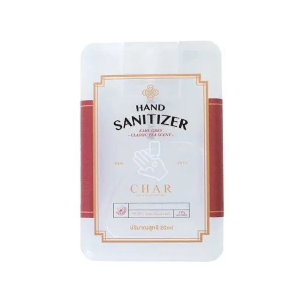 personal-care-1328 CHAR Hand Sanitizer (สเปรย์แอลกอฮอล์ กลิ่นดอกไม้) Alcohol 75% (20 ml.) กลิ่นชาเอิร์ลเกรย์