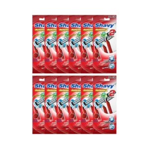 [ซื้อ 6 แถม 6 ห่อ] Shavy Performa 2 / เชฟวี่ มีดโกน 2 ใบมีด 2ด้าม/ห่อ