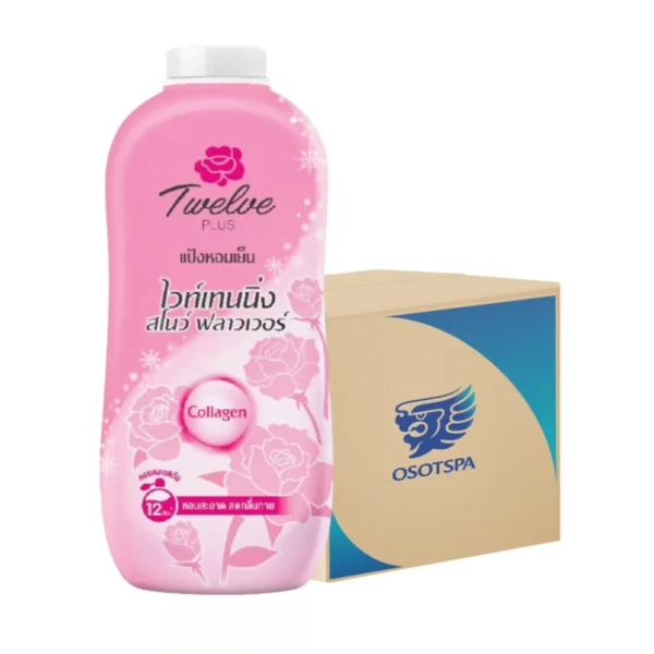 ทเวล์ฟ พลัส แป้งหอมไวท์เทนนิ่ง Whitening Pink 140G x24