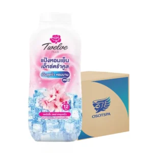 personal-care-1418 ทเวล์ฟ พลัส แป้งหอมเย็น (แพ็ค 3) Extra Cooling (ลําไย) 140G x24